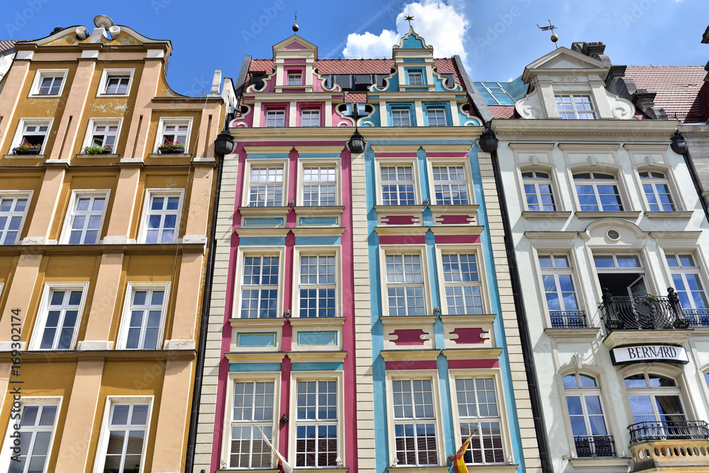 Fototapeta premium City Centre Market Square Tenements, Wroclaw , Poland