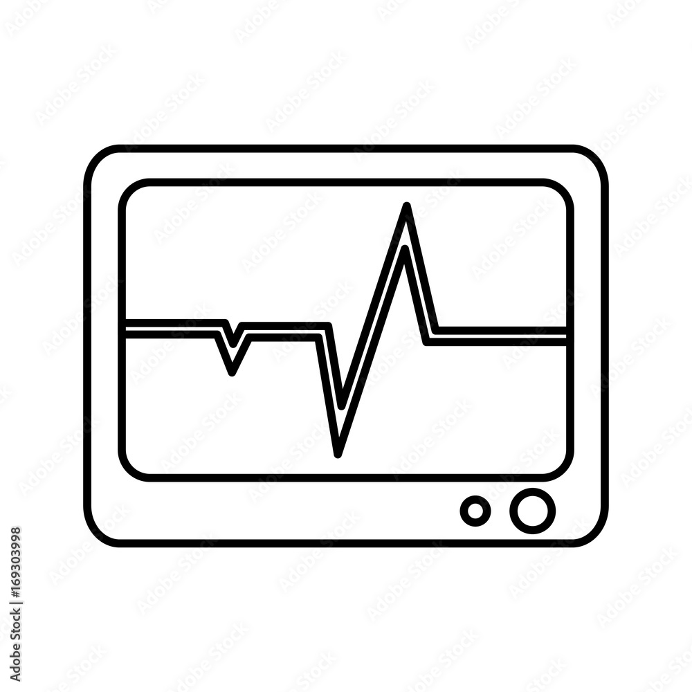 Heart Rate Monitor icon over white background vector illustration