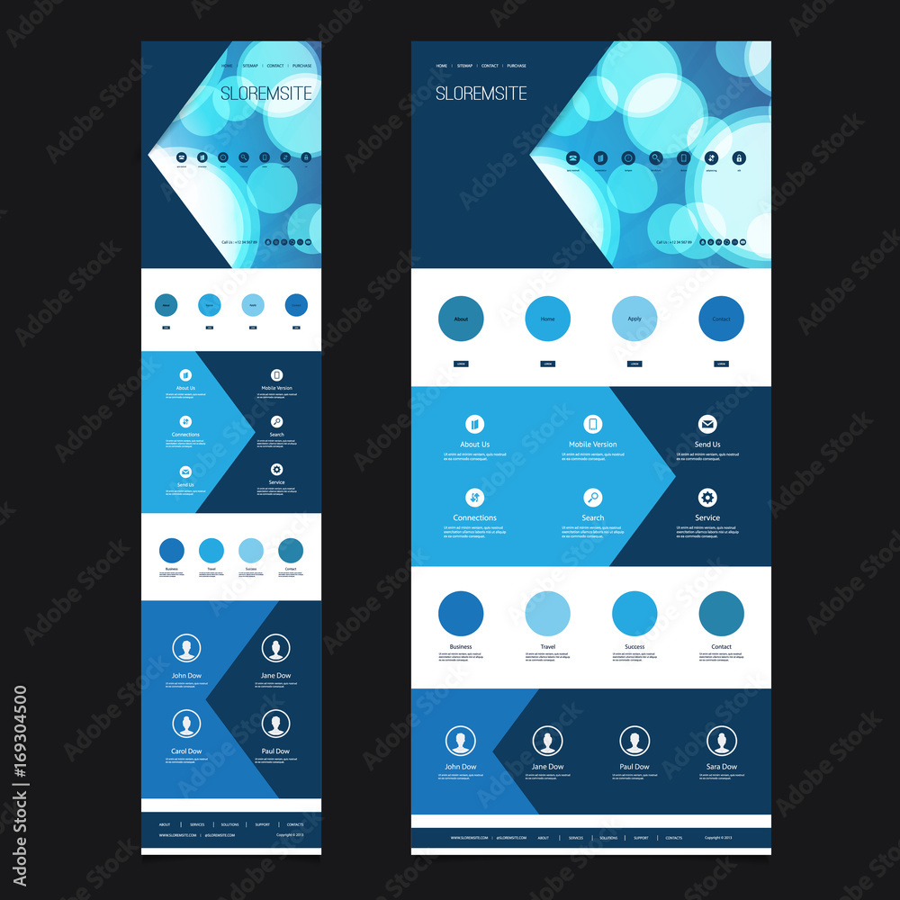 responsive-one-page-website-template-bubbles-header-design-desktop