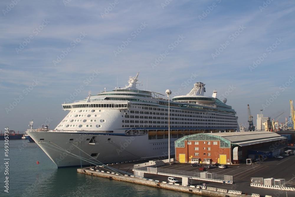 Cruise liner in the seaport of Livorno, Italy