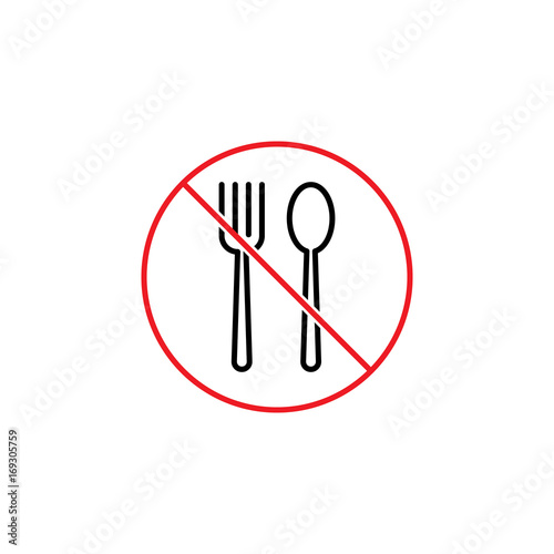 no cutlery sign on white background
