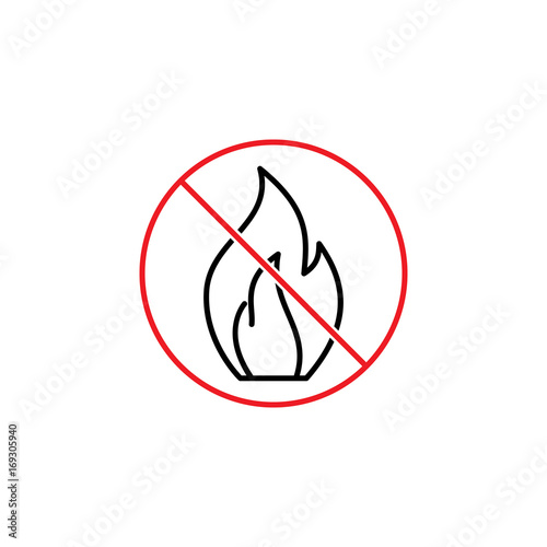 no fire sign on white background