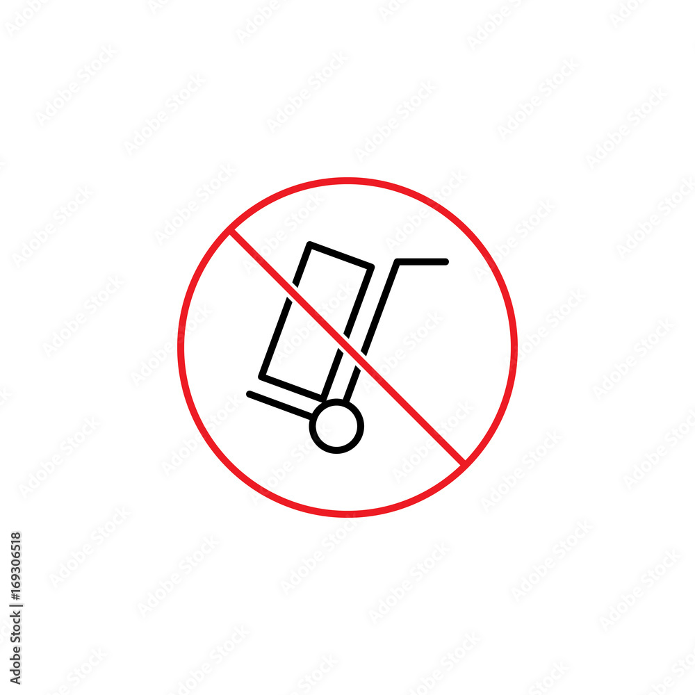 hand truck prohibition sign on white background hand truck prohibition sign on white background