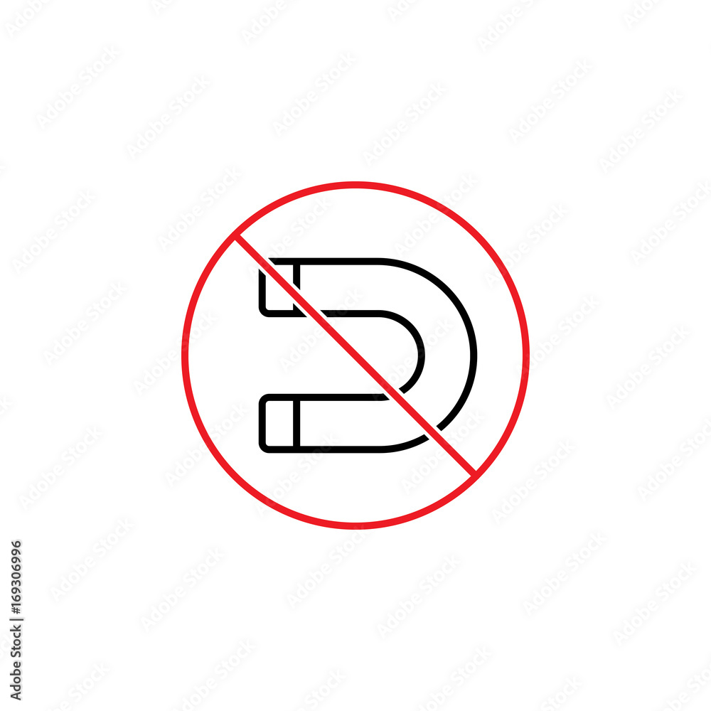 no magnet sign on white background no magnet sign on white background