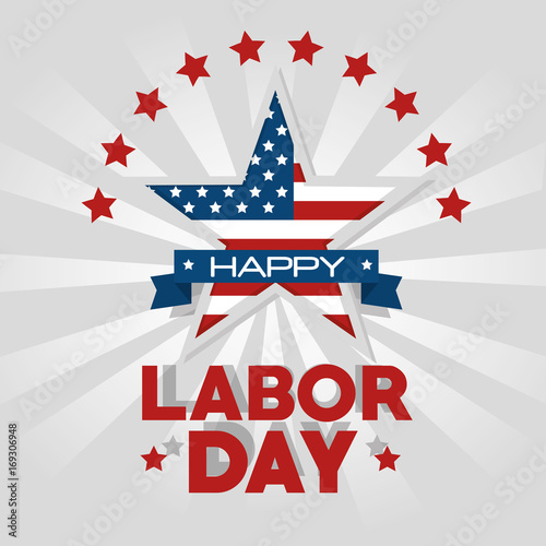 Star of Labor day in Usa theme Vector illustration