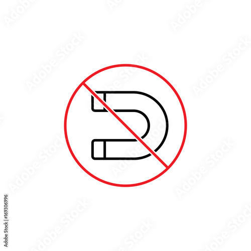 no magnet sign on white background