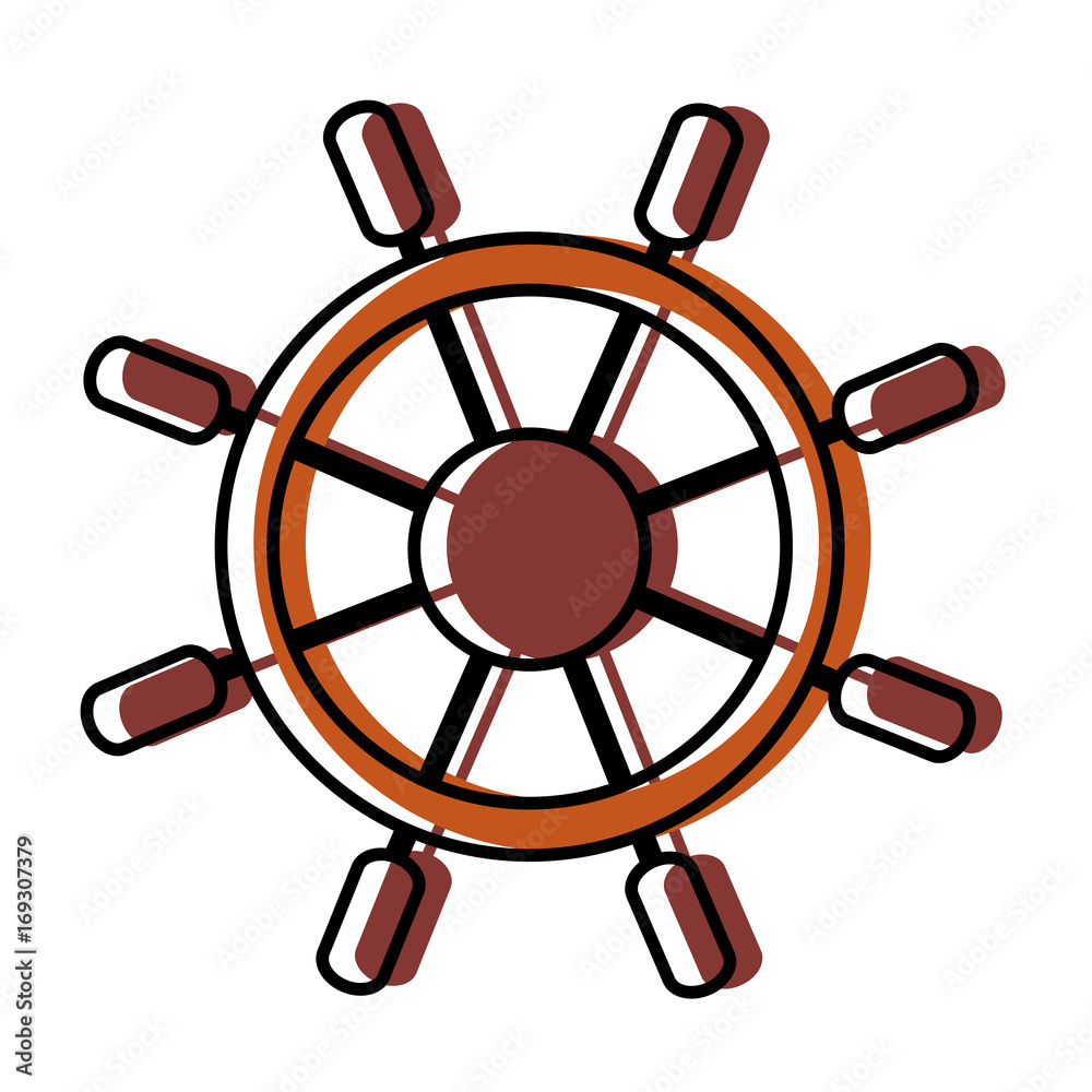 Fototapeta premium rudder icon over white background vector illustration