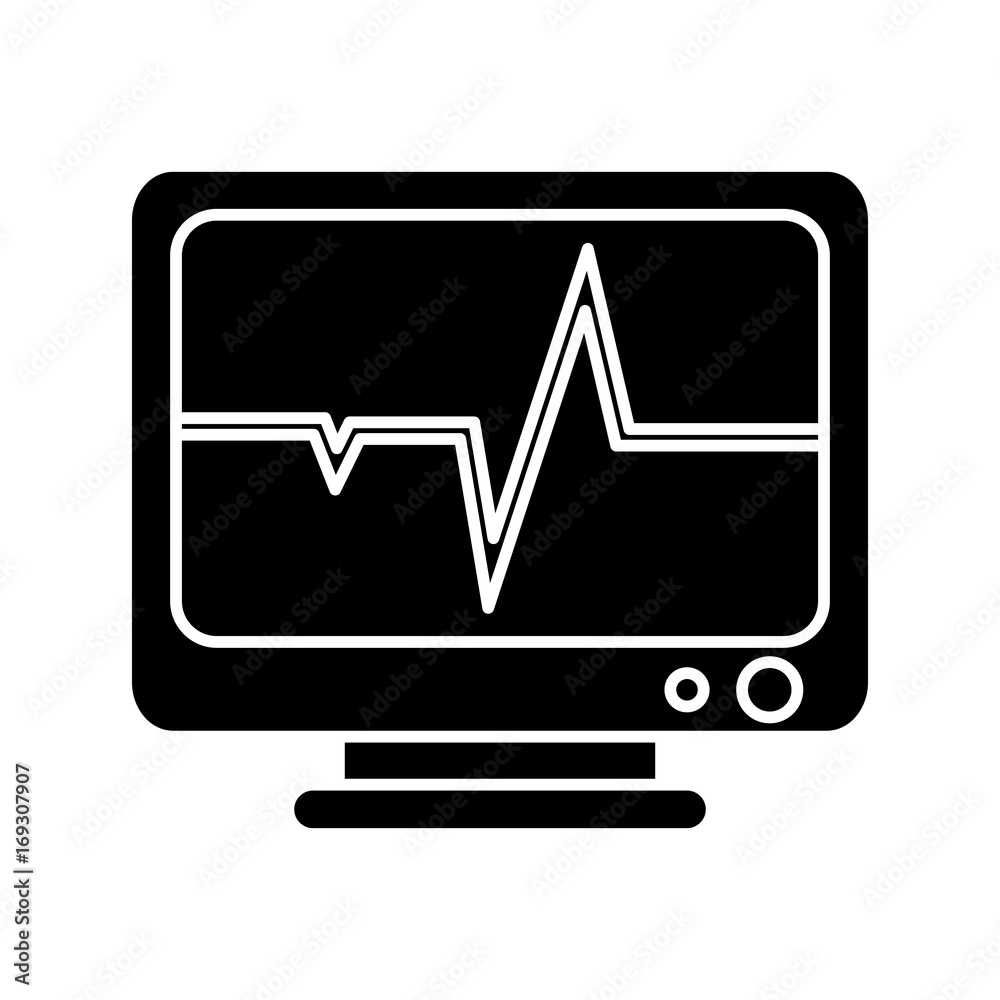 Heart Rate Monitor icon over white background vector illustration Heart Rate Monitor icon over white background vector illustration