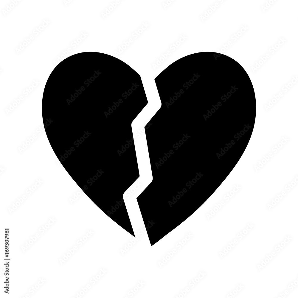 broken heart icon over white background vector illustration broken heart icon over white background vector illustration