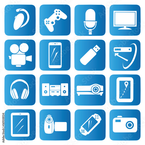 Electronic icons set