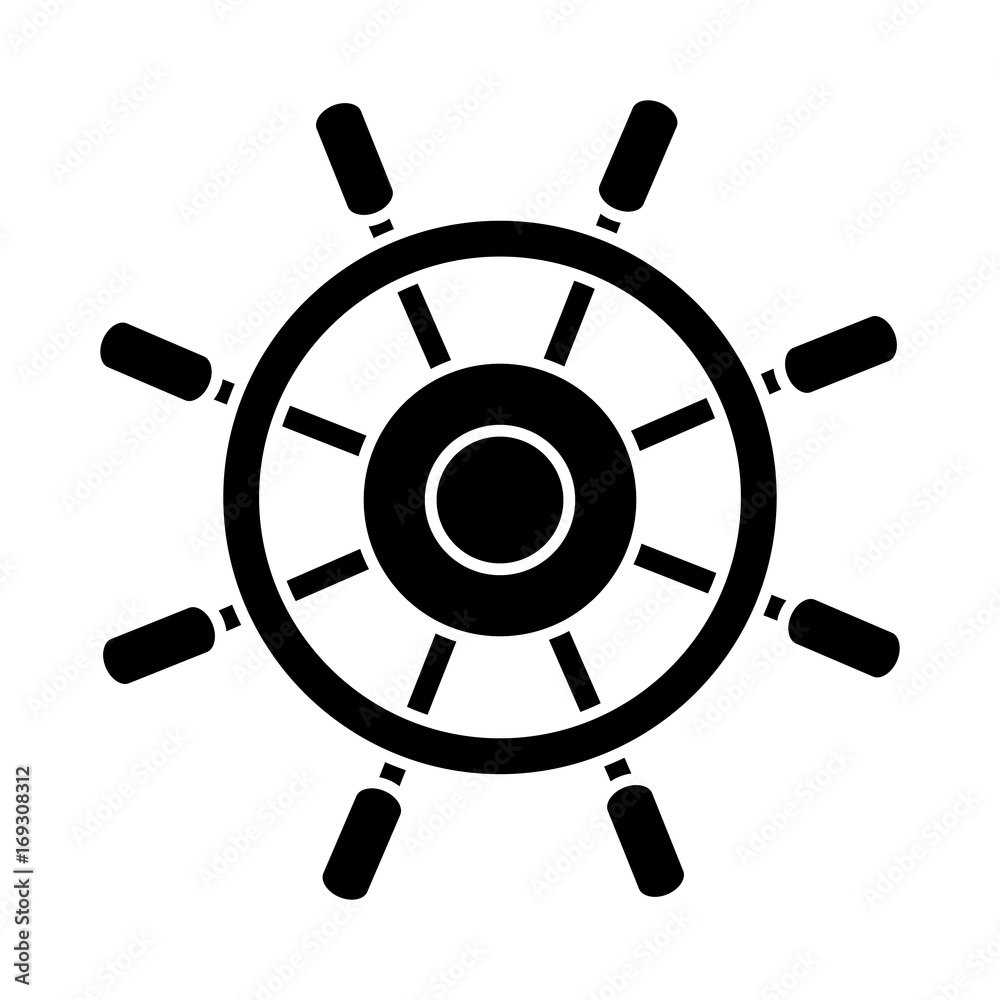 Obraz premium rudder icon over white background vector illustration