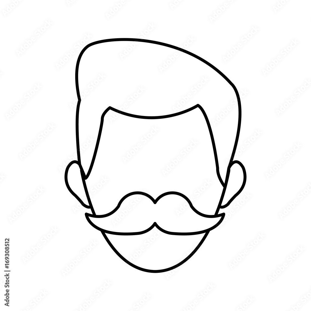 man face character people contour image vector illustration man face character people contour image vector illustration