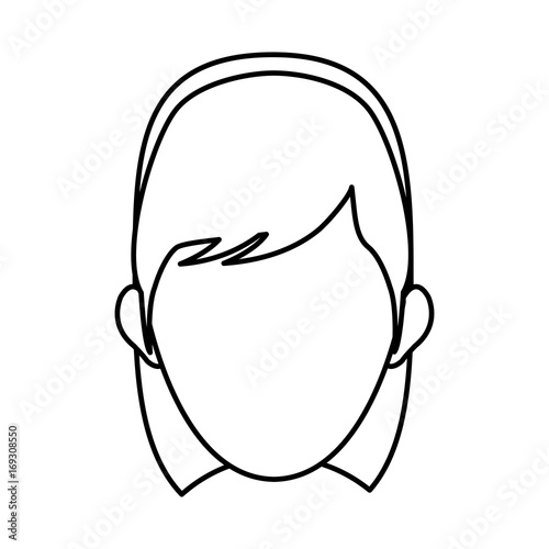 character woman head person image contour vector illustration