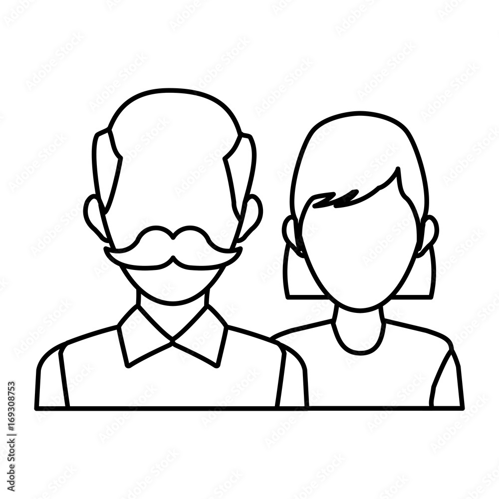 delivery man and woman portrait people worker vector illustration