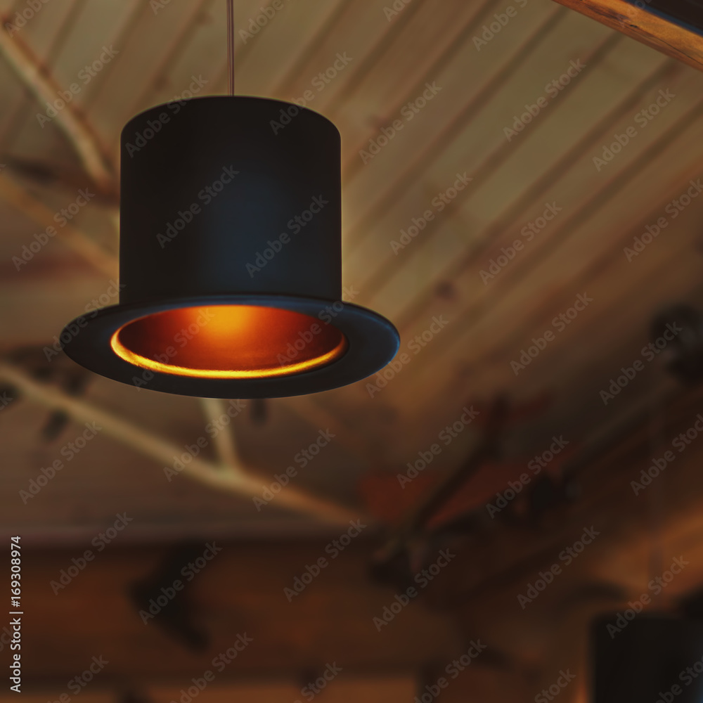 Original lamp in the mini bar