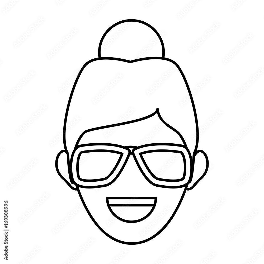 character woman head person image contour vector illustration character woman head person image contour vector illustration