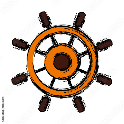 rudder icon over white background vector illustration