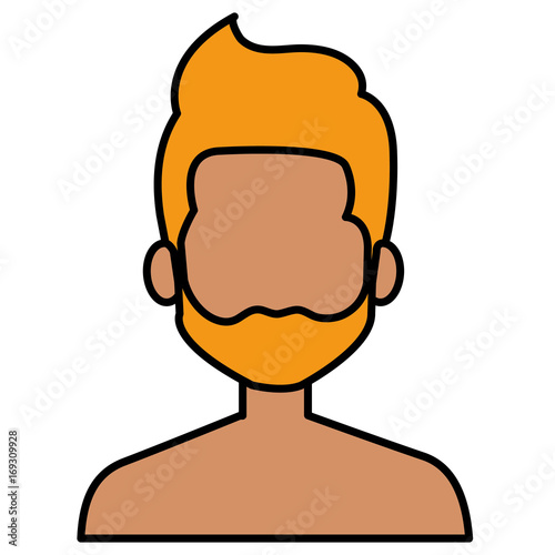 young man shirtless avatar character vector illustration design