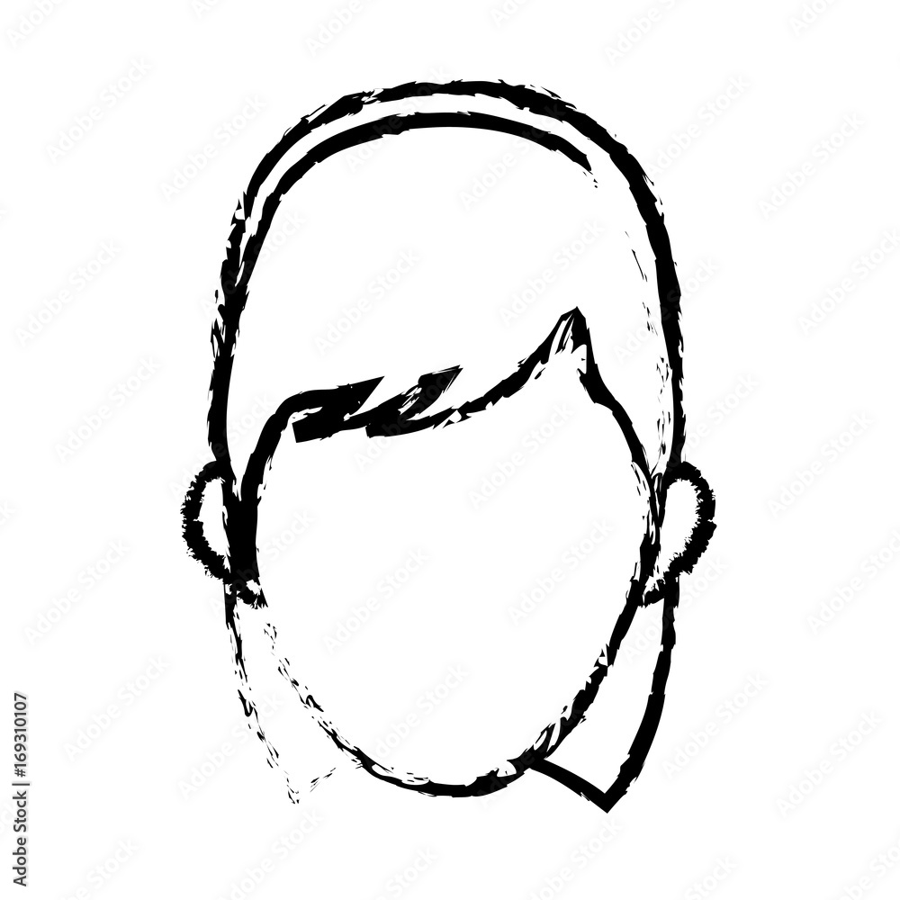 character woman head person image contour vector illustration character woman head person image contour vector illustration
