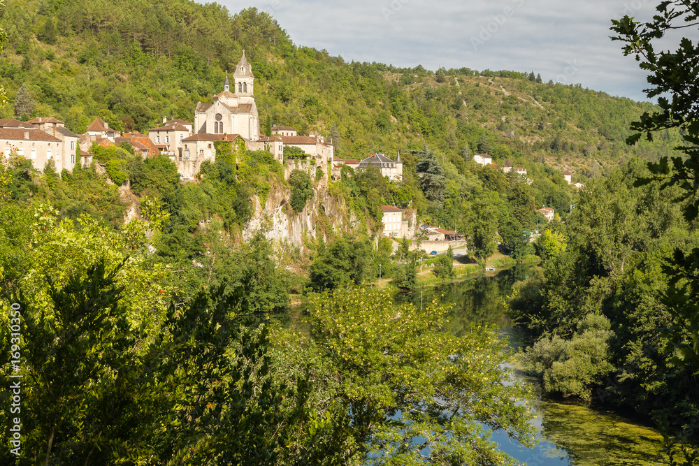 The small town of Albas, on the banks of the Lot river, in the south-west of France