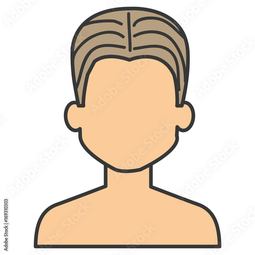 young man shirtless avatar character vector illustration design