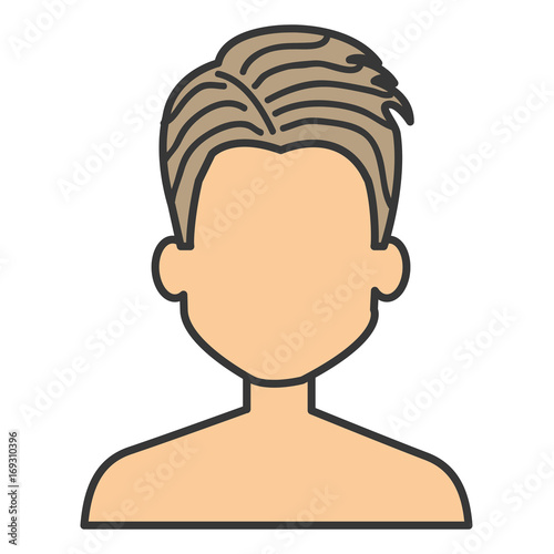 young man shirtless avatar character vector illustration design