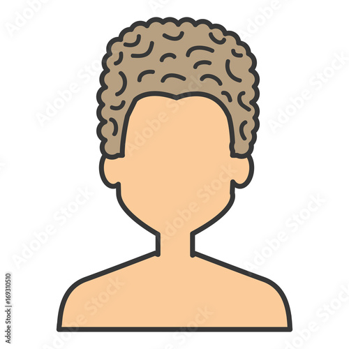 young man shirtless avatar character vector illustration design