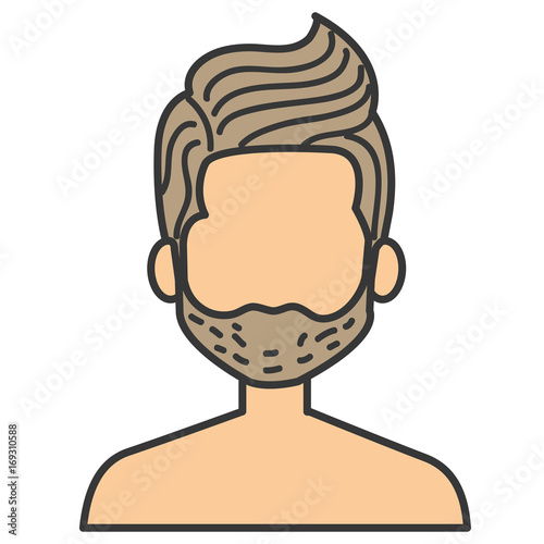 young man shirtless avatar character vector illustration design