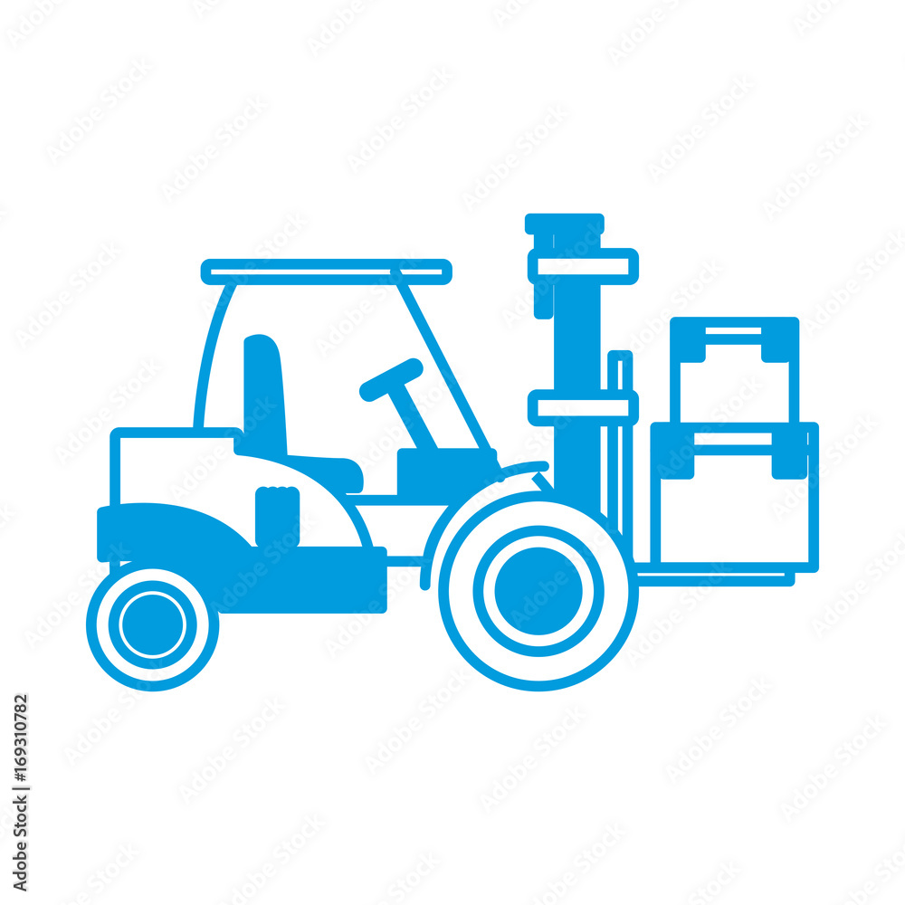 forklift loaded with cardboard boxes logistics and delivery vector illustration forklift loaded with cardboard boxes logistics and delivery vector illustration