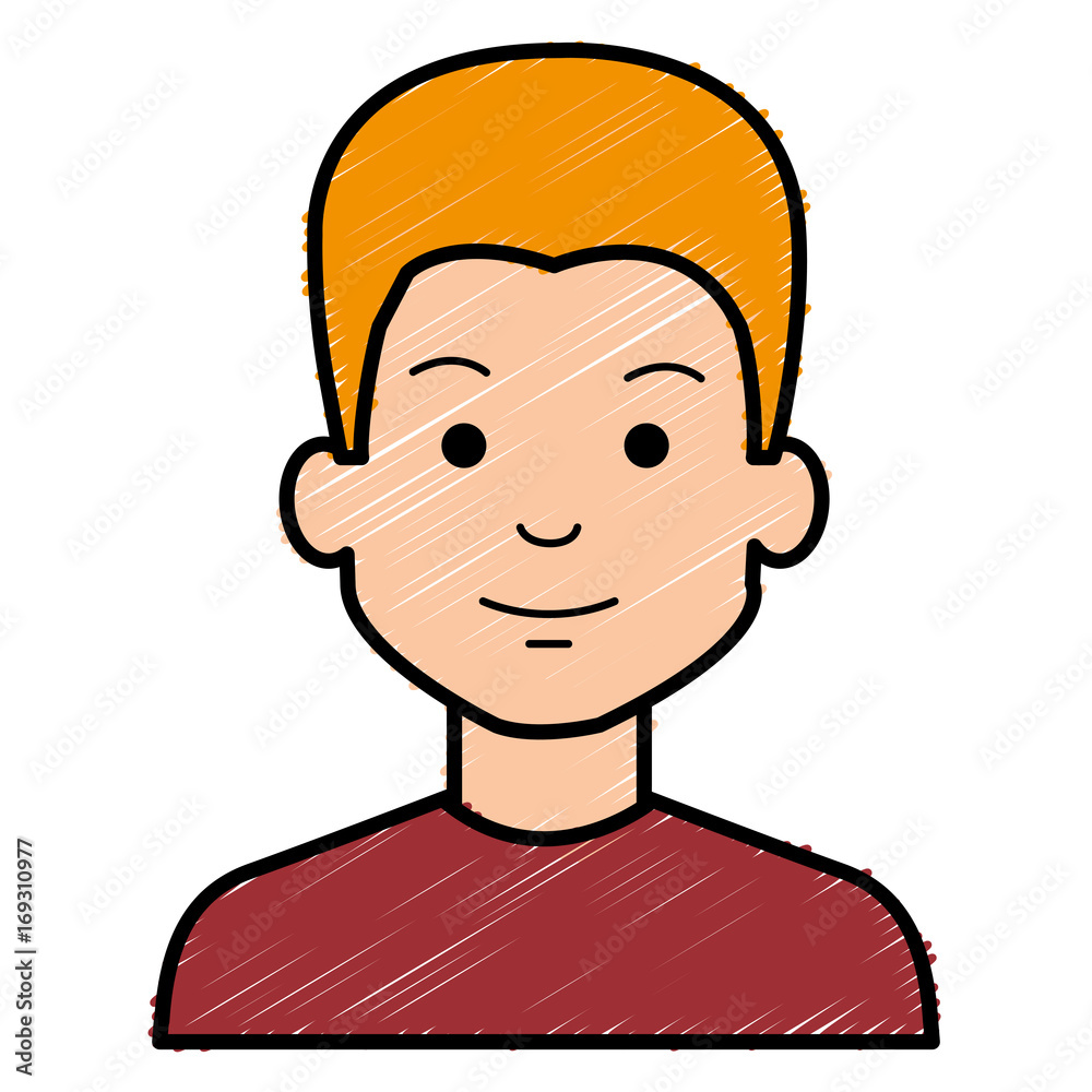 young man avatar character vector illustration design