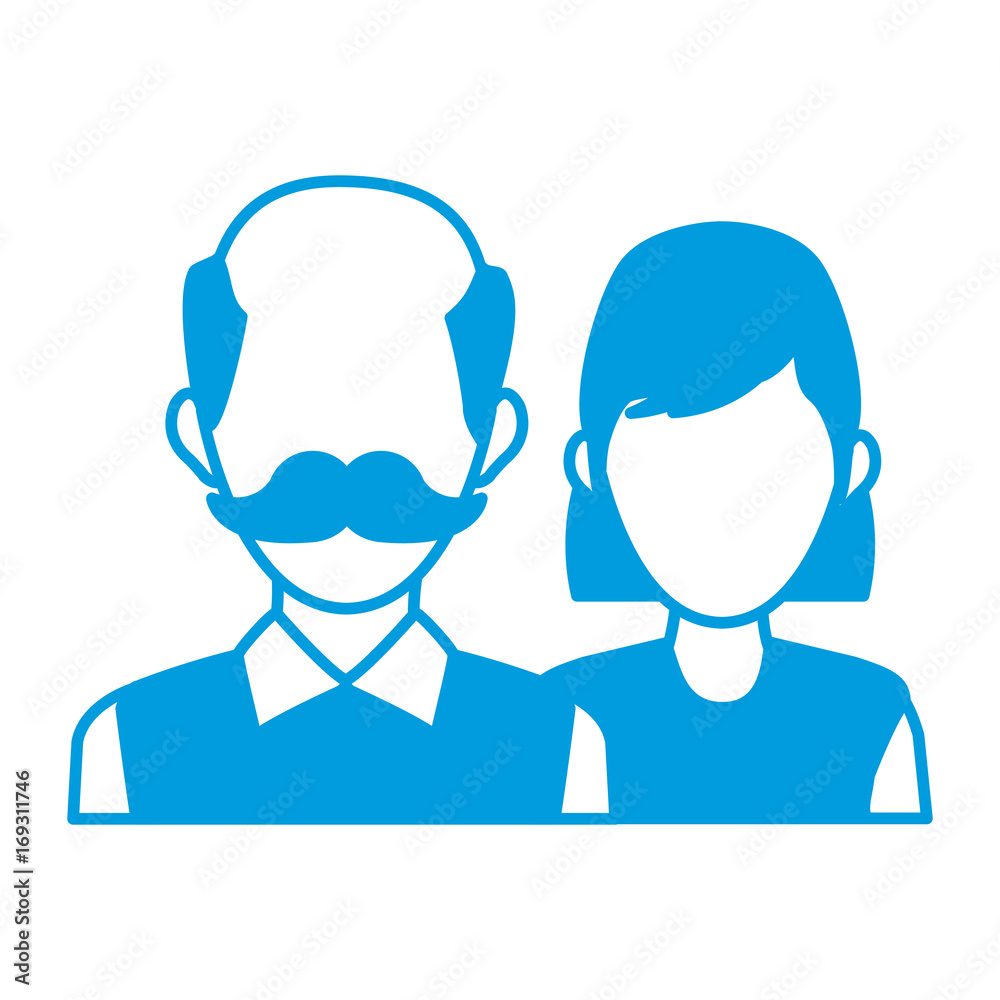 delivery man and woman portrait people worker vector illustration