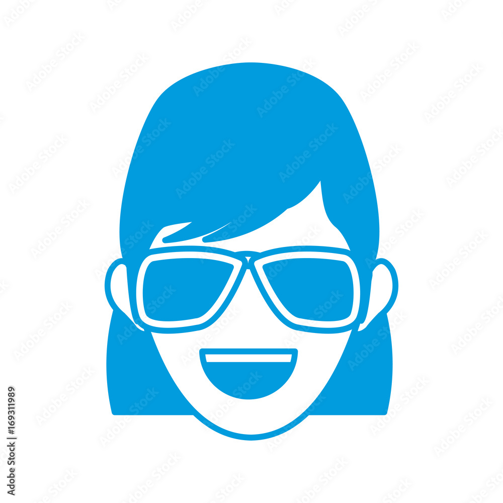 character woman head happy person image vector illustration character woman head happy person image vector illustration