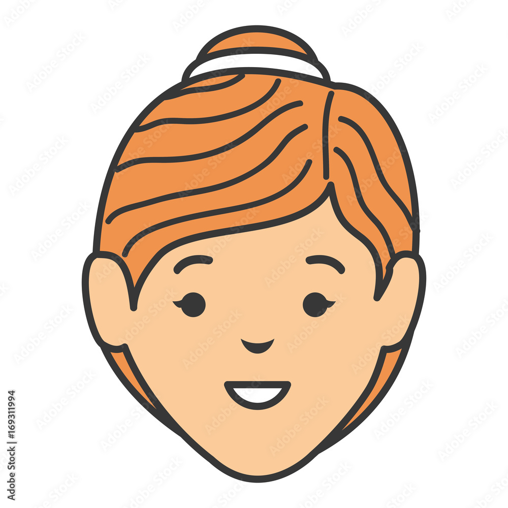 Obraz premium beautiful woman head avatar character vector illustration design