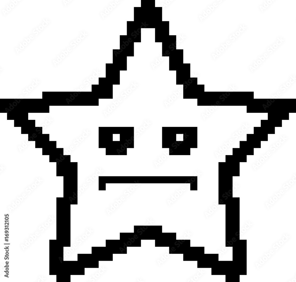 Fototapeta premium Serious 8-Bit Cartoon Star