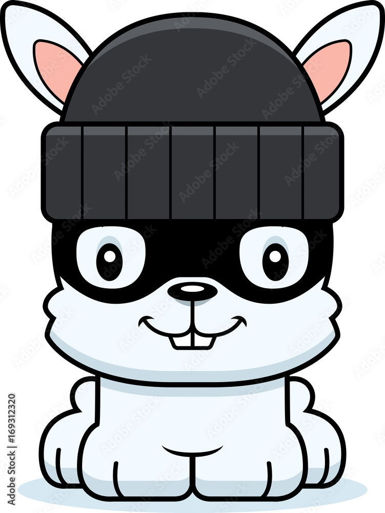 Cartoon Smiling Thief Bunny