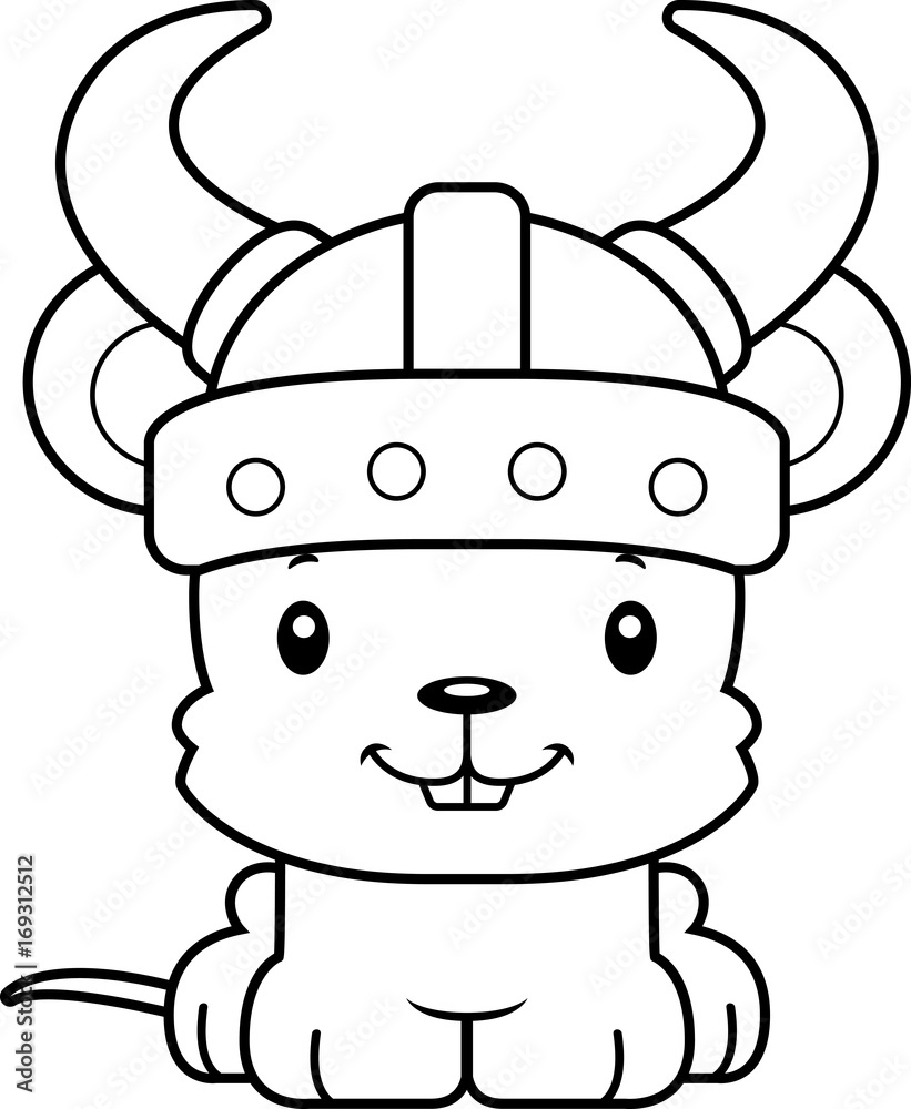 Cartoon Smiling Viking Mouse Cartoon Smiling Viking Mouse
