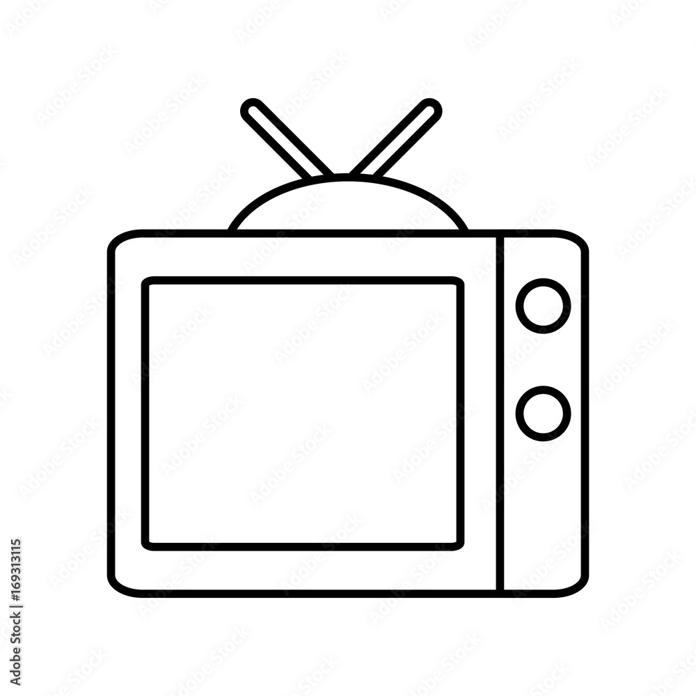 retro television icon over white background vector illustration