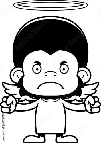 Cartoon Angry Angel Chimpanzee