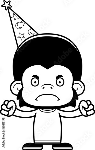 Cartoon Angry Wizard Chimpanzee