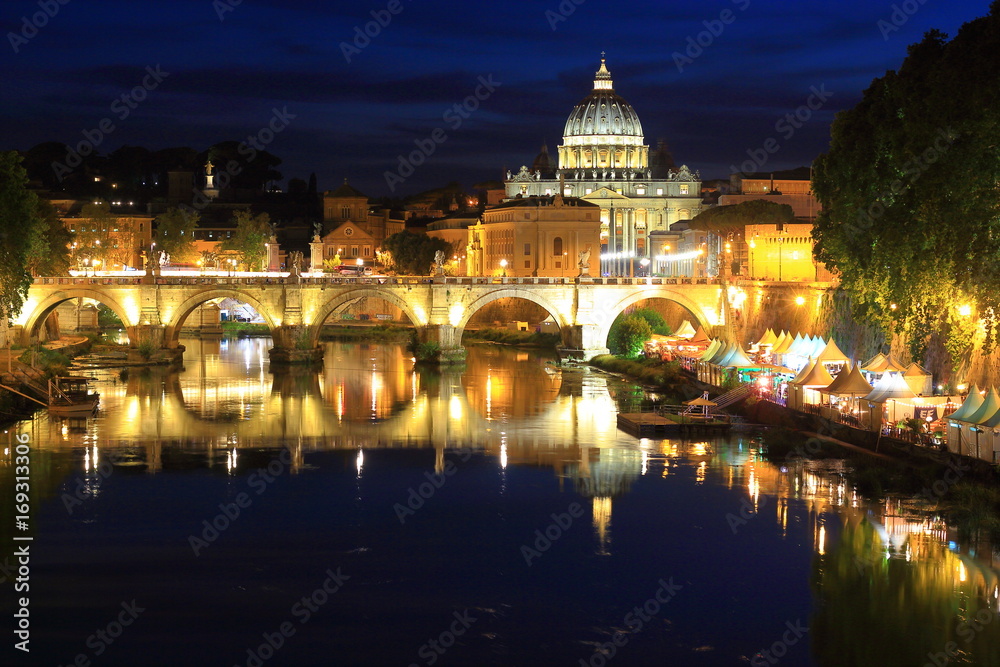 Rome St. Peter's Basilica night
