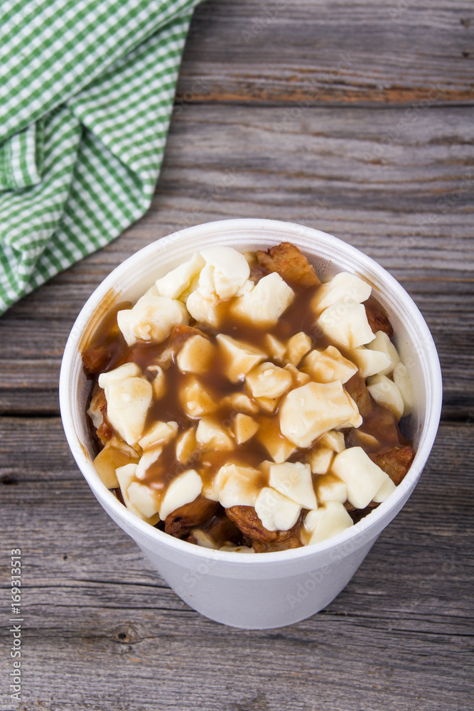 Poutine quebec meal closeup Poutine quebec meal closeup
