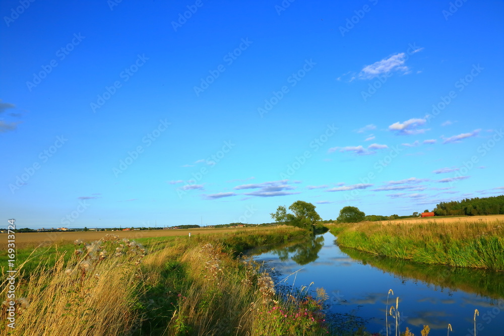 Amazing nature landscape with a view of small river