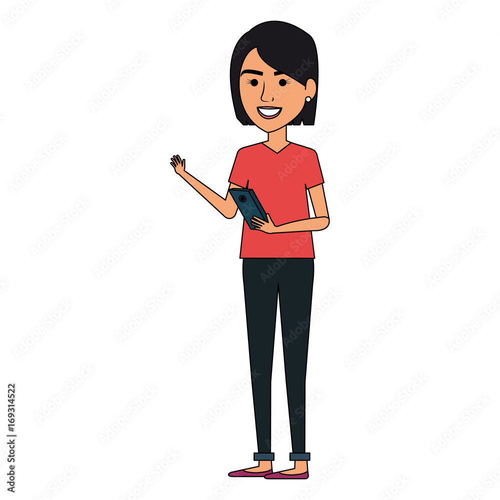 beautiful businesswoman with smartphone avatar vector illustration design beautiful businesswoman with smartphone avatar vector illustration design
