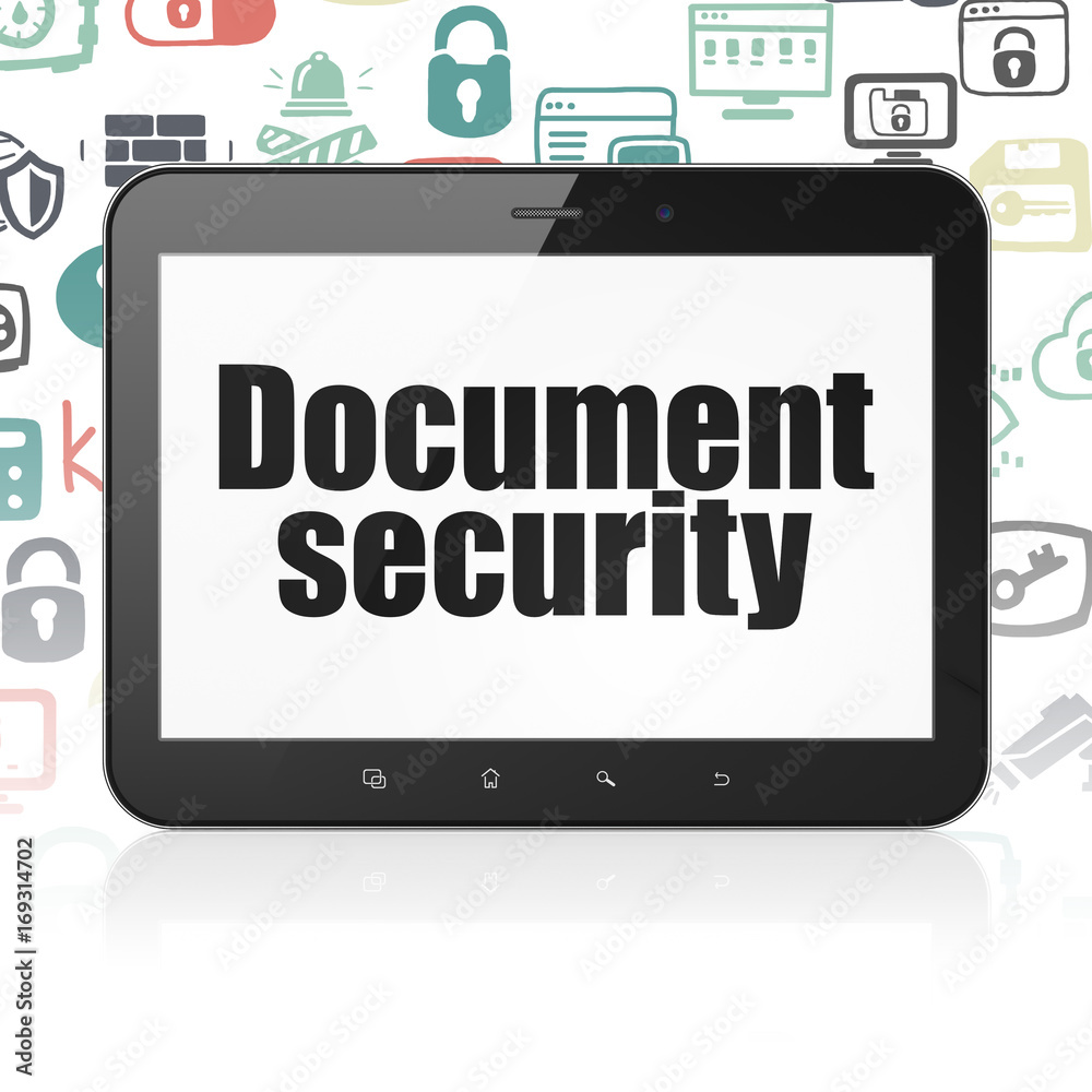 Protection concept: Tablet Computer with Document Security on display