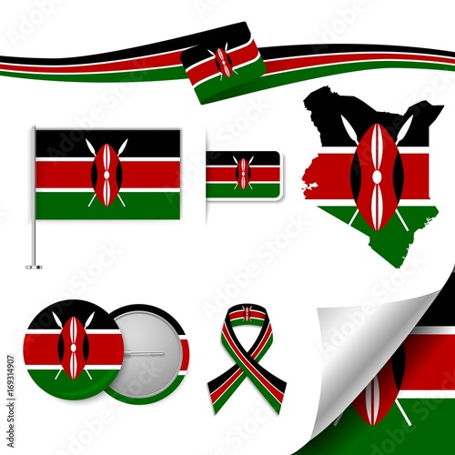 Flag with elements Kenya