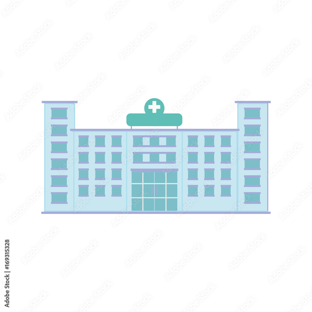 Fototapeta premium hospital building icon over white background vector illustration