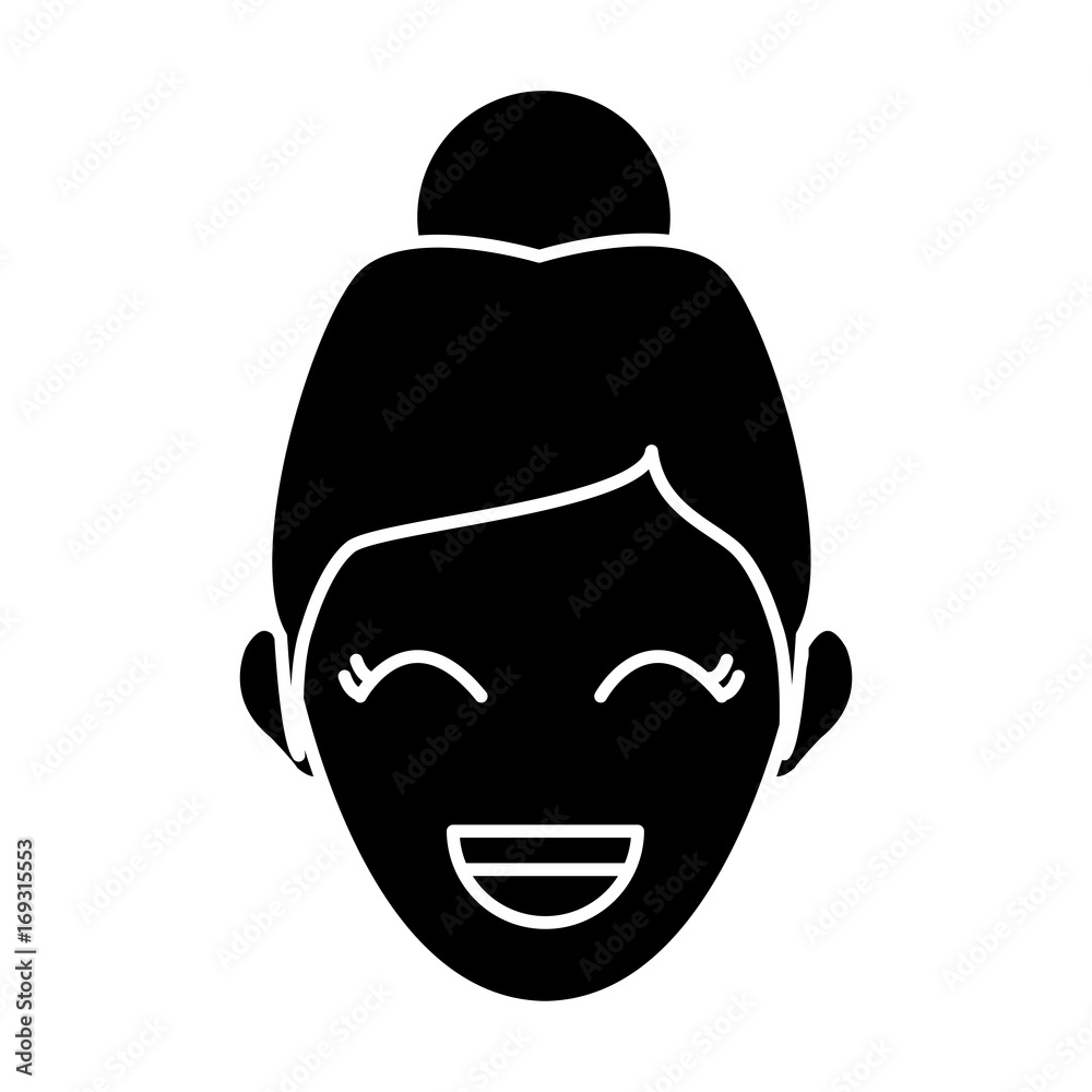 character woman head person image vector illustration