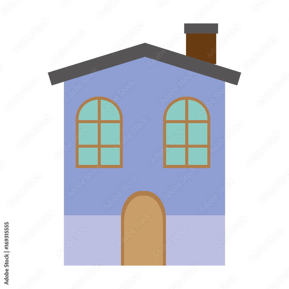modern house icon over white background colorful design vector illustration
