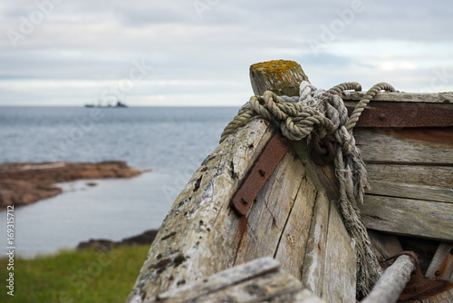 Boat on the shore, north, Russia