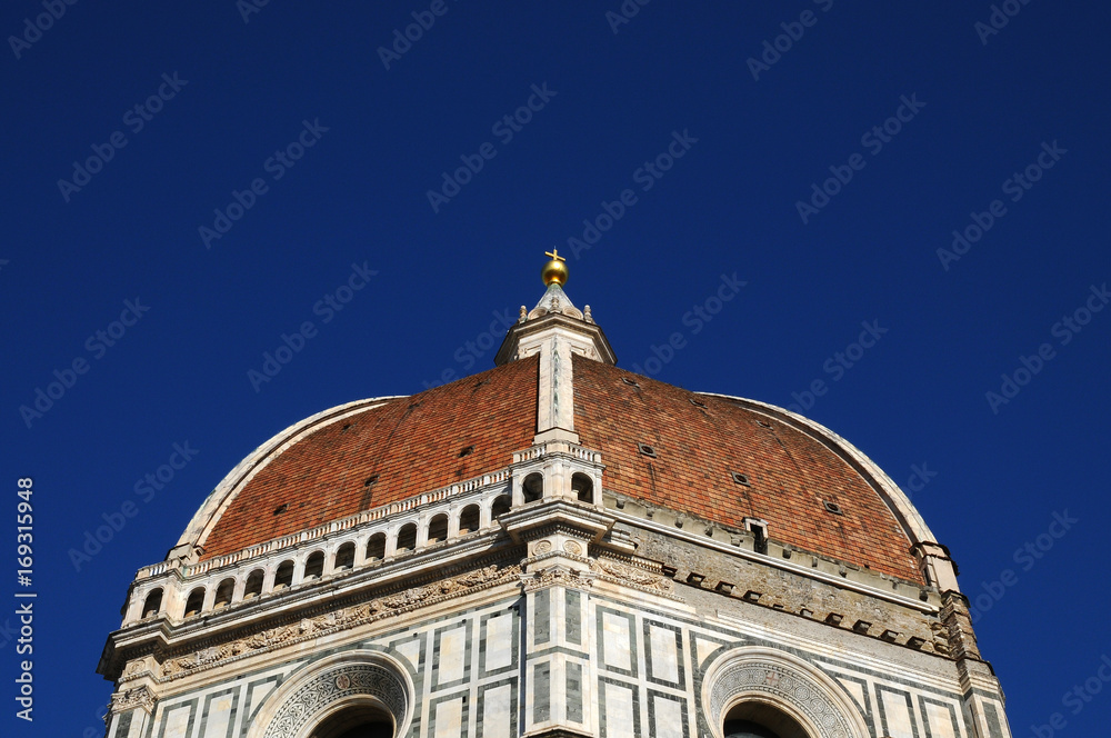 The roof of the Dome of Cathedral of Santa Maria del Fiore in Florence, Italy.